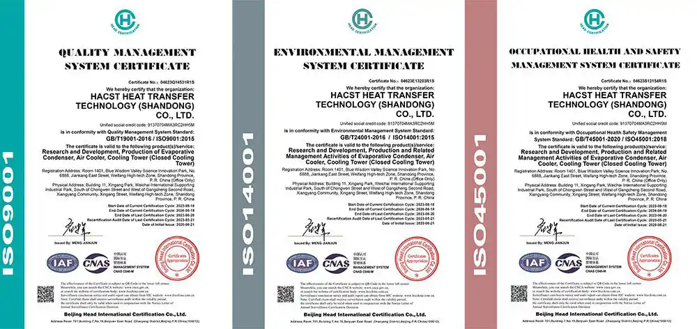 HACST has successfully passed the recent ISO triple management system certifications