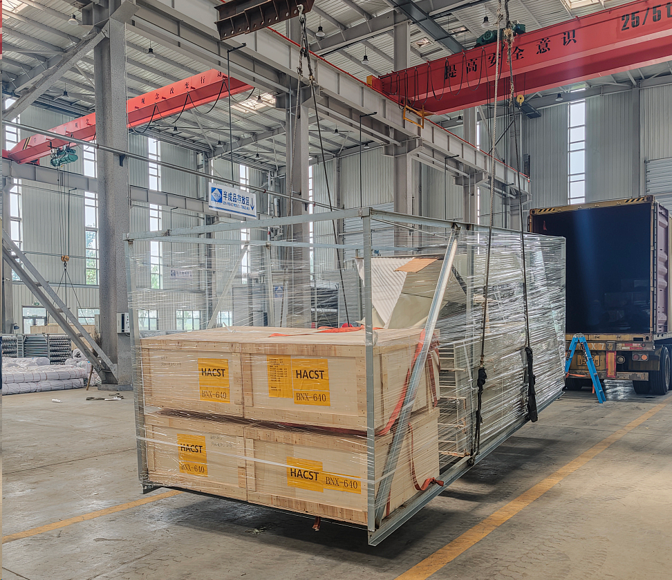HACST air cooler protected and packed for export shipment to the Middle East